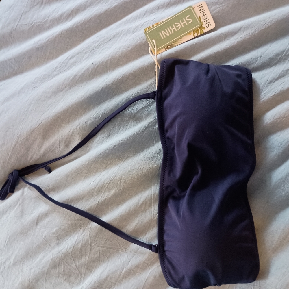 NWT shekini large navy blue bikini top - Picture 2 of 10